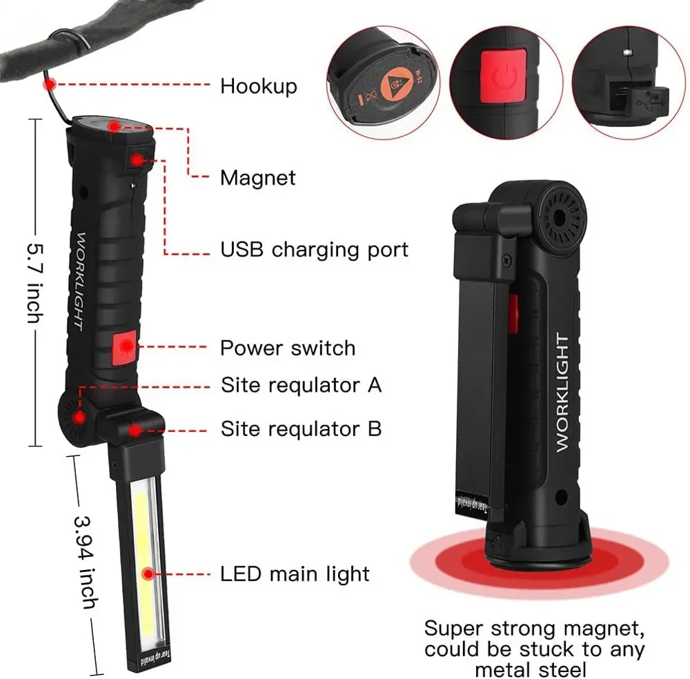 Portable COB LED Flashlight US - Renewable Energy Battery review and price