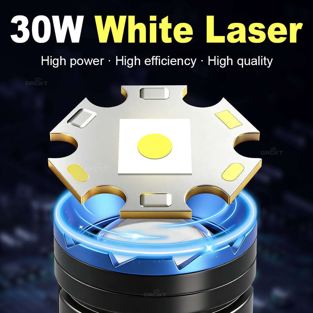 White Laser Camping Flashlight - Renewable Energy Battery review and price