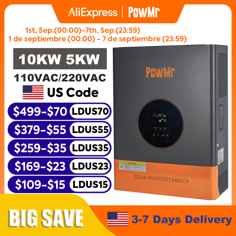 PowMr 10KW 5KW Split Phase Inv - Solar Pump Controller review and price